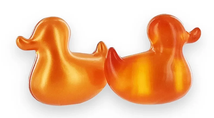 Perle de bain canard abricot
