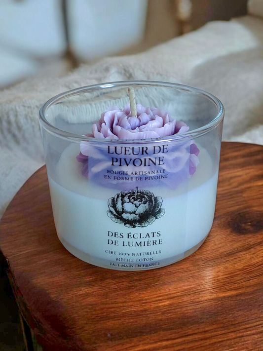 Bougie Lueur de Pivoine Moyen format